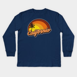 California Sunset Vintage Style Kids Long Sleeve T-Shirt